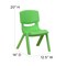 Flash Furniture Green Plastic Stackable School Chair with 10.5'' Seat Height, PK2 2-YU-YCX-003-GREEN-GG - alternate 5